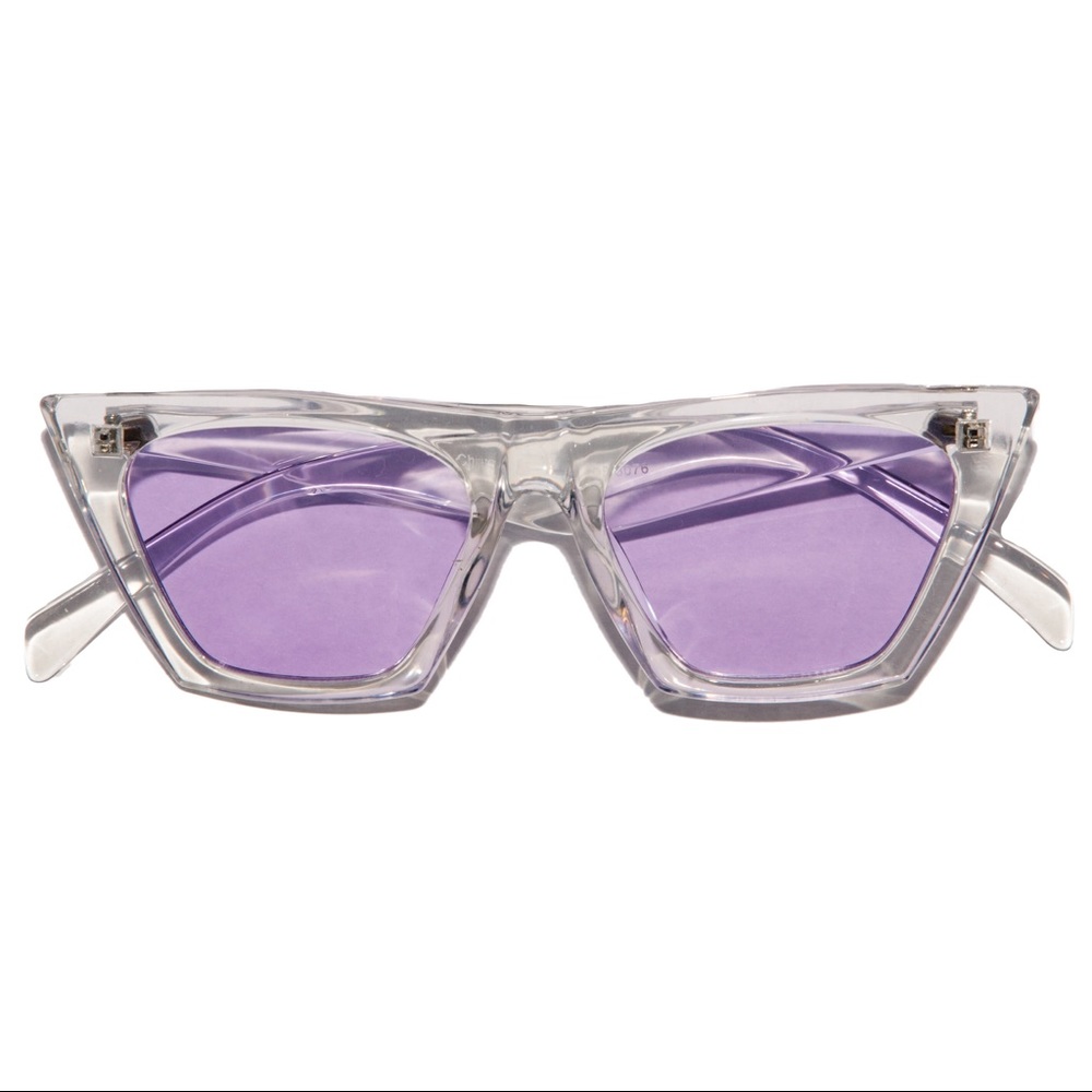 Retro 60s Clear & Purple Lens Catfarer Sunglasses